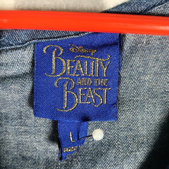 Disney Beauty and the Beast Dress Girls Size Large Blue Lace Trim Belle Tween - Picture 2 of 8